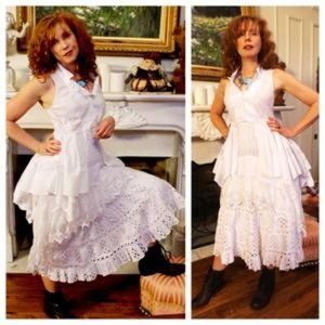 All Saints Echo Waistcoat in Cotton and Lace